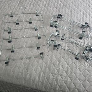 Chrome Multi-Tier Skirt & Pants Hangers with Clips - Silver